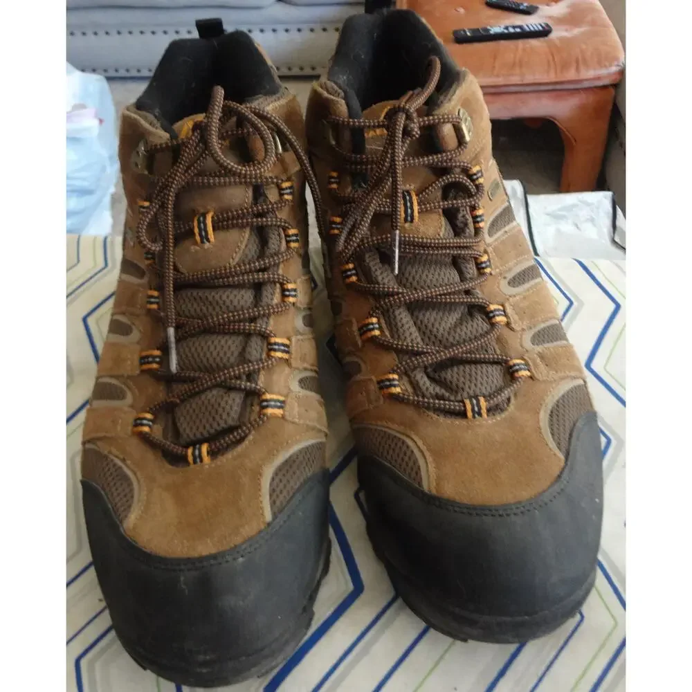 Maelstrom Mid Hiking Boots Lug Trail Brown Suede Leather Mens 14 WATERPROOF